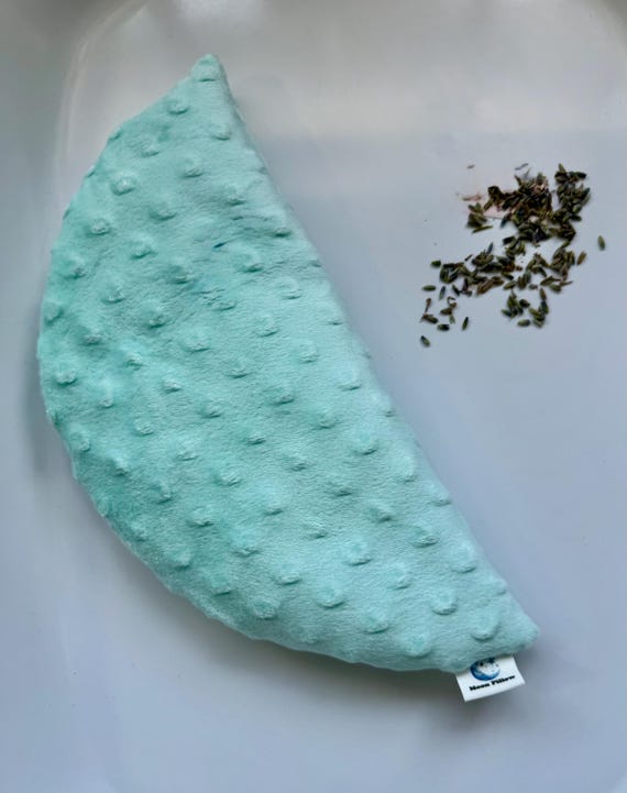 Weighted Eye Pillow, Soft Minky Mint Green, Spa & Relaxation, Headaches, Self Care, Flaxseed Warmer