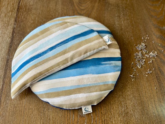 Weighted Lap Pillow Gift Set, Blue Striped, Heating Pad, Minky, Scented, Unscented, CuddleCalm, Valentines