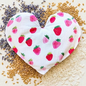 Tvättbar viktad ögonkudde med hjärtmönster, linfrön, ris, svalkande, bomull, uppvärmd, varm kompress, välbefinnandegåva