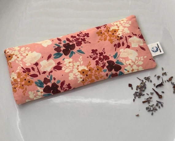 Weighted Eye Pillow, Pink Floral, Aromatherapy, Microwavable, Heat Pack, Spa & Relaxation, Valentines For Her