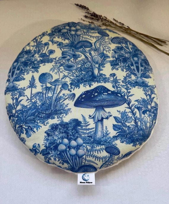 Weighted Lap Pillow, Blue Mushrooms Fairy, Microwave  Heating Pad, CuddleCalm, Anxiety Relief, Valentines Gift