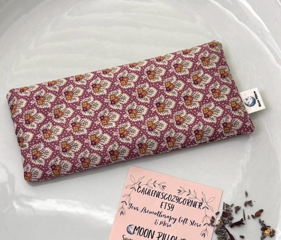 Weighted Eye Pillow, Purple Autumn Leaves, Spa & Relaxation, Aromatherapy Sleep Mask, Rice, Flax, Lavender