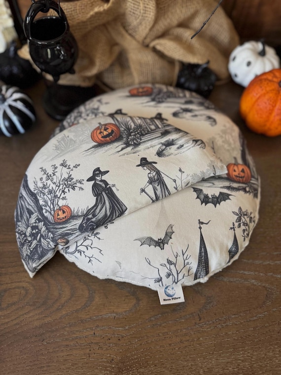 Weighted Plush Lap Pillow Gift Set, Witches Toile, Aromatherapy, Heating Pad, Handmade Plushies, CuddleCalm