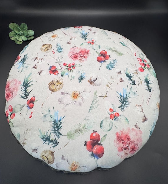 Weighted Lap Pillow, Heating Pad, Warmies, Handmade Plushies, Winter Floral, Sensory, CuddleCalm