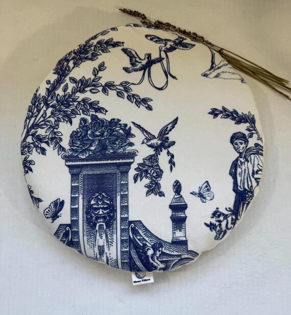 Weighted Lap Pillow, Blue White Floral Toile, CuddleCalm, Microwaveable Heating Pad, Aromatherapy, Relaxing Gift