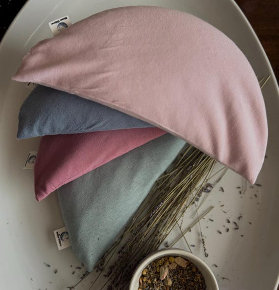 Soft Bamboo Weighted Eye Pillow, Microwavable Heat Pack,  Aromatherapy Relaxation, Self Care Gift