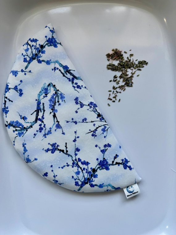 Weighted Eye Pillow, Blue Blossoms, Spa & Relaxation, Headaches, Rice, Flaxseed, Lavender, Birthday Gift