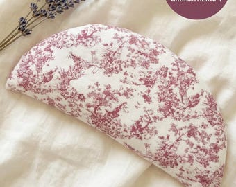 Weighted Linen Eye Pillow, Pink Toile, Headache Relief Allergy, Sleep Eye Mask, Self Care