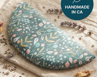 Weighted Eye Pillow, Teal Floral, Aromatherapy, Headache Relief, Rice, Flaxseed, Cotton,  Self Care Gift