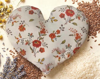 Weighted Heart Eye Pillow, Vanilla Williamsburg Toile, Hot Cold Therapy Pack, Scented, Unscented, Heatable