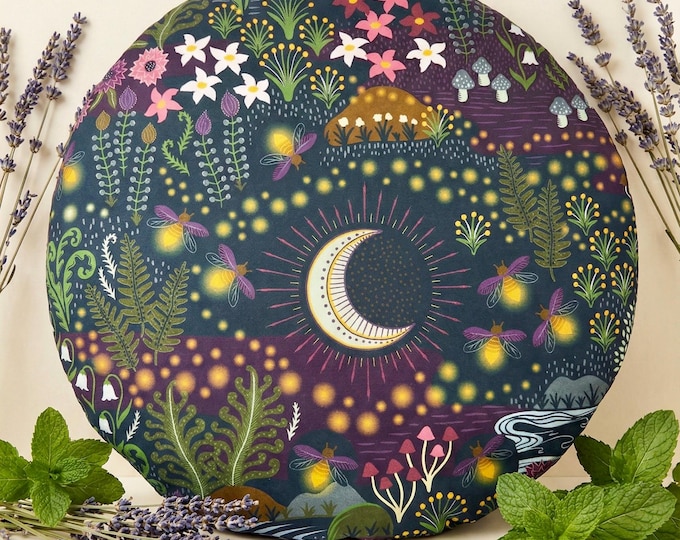 Featured listing image: Weighted Lap Pad, Magical Fairy Garden, Handmade, Microwave Heating Pad, Calming Aromatherapy, Natural Remedies