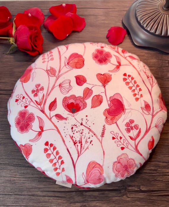Weighted Lap Pillow, Blooming Valentines Floral Hearts, Minky, Heating Pad, Relaxing, CuddleCalm, Gift For Her