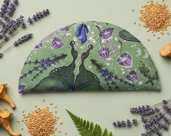 Weighted Eye Pillow, Natural Cotton Moths, Aromatherapy, Birthday Self Care, Flaxseed Heat Pack