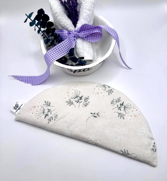 Weighted Eye Pillow, Cream Teal Floral Linen, Spa & Relaxation, Microwavable Heat Pack, Valentines Gift