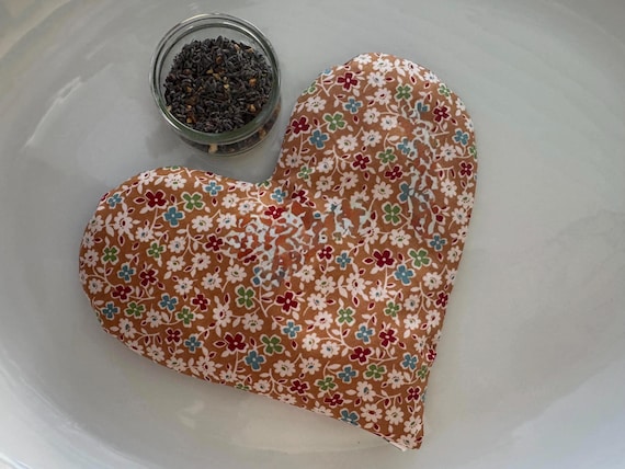 Weighted Heart Eye Pillow, Gold Floral, Relaxation, Microwavable Heat Pack, Valentines Gift For Her