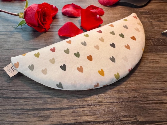 Weighted Eye Pillow, Earthy Hearts, Spa & Relaxation,Microwavable, Aromatherapy, Flaxseed, Valentines Gift For Her
