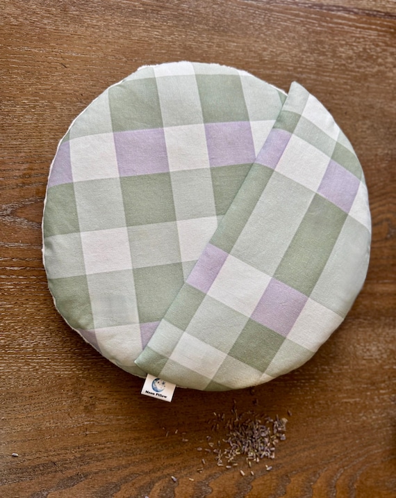 Weighted Eye & Lap Pillow Gift Set, Purple Green Checkered, CuddleCalm, Relaxation, Aromatherapy, Sleep Support