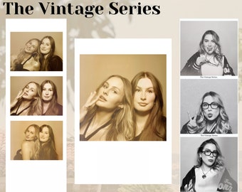 Vintage Filter Photo Booth Streifen Vorlage, Digitales Overlay,  Minimalistisch Retro Bearbeitbar 2x6 und 4x6, Vintage Polaroid Rahmen,  Hochzeitsevent