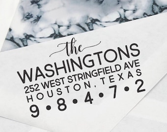 Housewarming Gift, Personalized Stamp, Custom Address Stamp, Rubber Stamp, Clear Block, Custom Rubber Stamp, Stamp, Stamps --10420-HD35-000