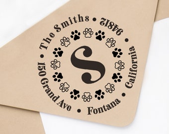 Dog lover Return Address Stamp, Paw Print Return address stamp, Return Address stamp, Pet love return address stamp