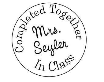 Teacher Stamps, Completed together in class rubber stamp Custom self inking teacher stamp,  Teacher Gifts, Custom stamps for grading papers