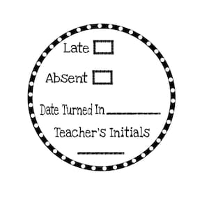 Sello para profesores por trabajos entregados con retraso o ausencia / Sello autoentintable para el aula / Regalo para profesores / Agradecimiento a los profesores / Sello escolar / Vuelta al cole / Calificaciones
