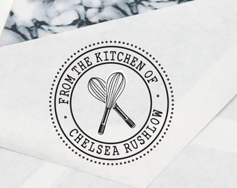 Kitchen Stamps, Baking Stamps, Bakery Stamps, From the kitchen of, Baking Whisk, Baker Stamps, Chef Gifts, Cookie Stamps --68017