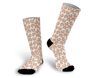 Photo Socks, Custom Face Socks, Personalized Socks, Custom Printed Socks, Boho Socks, Rainbow socks, Lounge Socks, Gifts for her, Soft socks