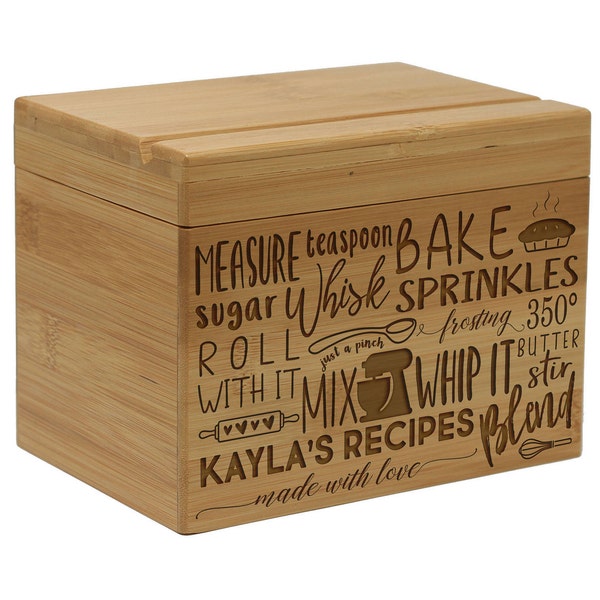 Wooden Recipe Box Etsy