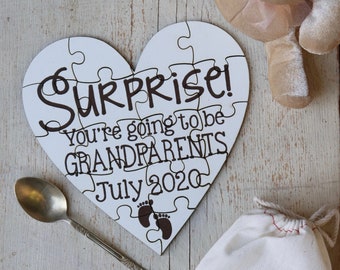 Grandparent Reveal Puzzle, Pregnancy Reveal Puzzle, Custom Puzzle, Personalized Puzzle, Baby Reveal, Pregnancy Announcement--40024