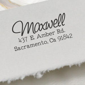 Self-Inking Return Address Stamp, Handwritten Font, Custom Family Name Stamper, Wedding Gift idea, housewarming gifts