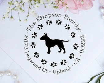 Bull Terrier Dog Stamp, Bull Terrier Lover Custom Return Address Stamp, Cute Stamp for Bull Terrier Lover, Dog Stamp --10344-PI53-000