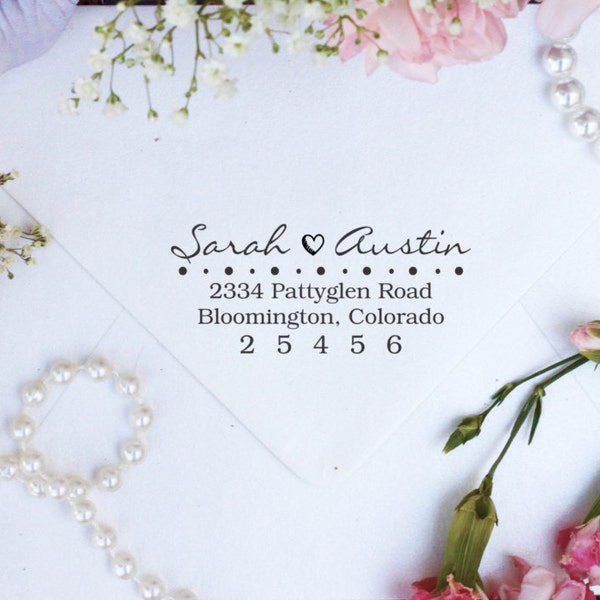 Return address rubber stamp with a handwritten font, Personalized Custom Rubber Stamper Great for Holiday Cards --2897