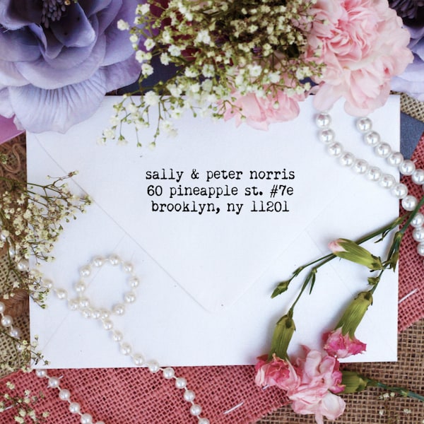 Self Inking Return address rubber stamp with a basic simple typewriter font --2241