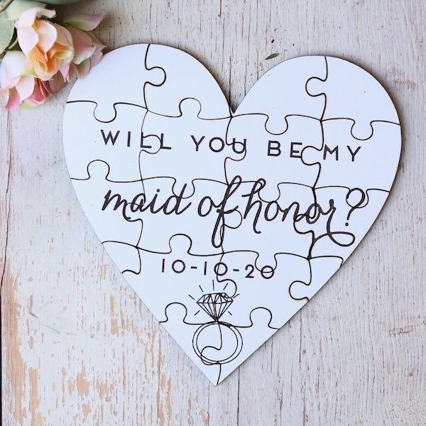 Maid of Honor Proposal, Bridesmaid Proposal puzzle, Matron of Honor Proposal, Custom Wedding Puzzle, Will You Be My --40029-PZL6-013