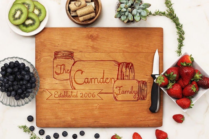 Personalized Cutting board Mason Jar Cutting Board Stacked Etsy