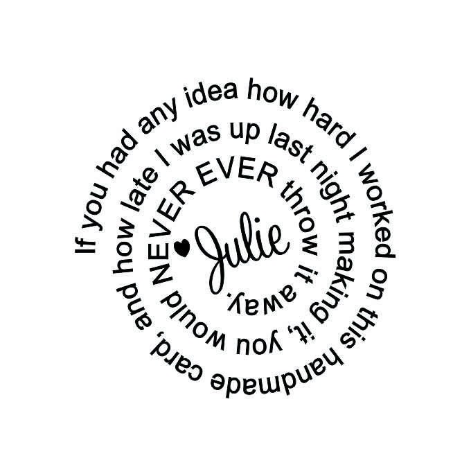 Custom rubber stamp for the back of handmade Cards projects and crafts, Handmade by rubber stamp, Card making rubber stamps funny stamp