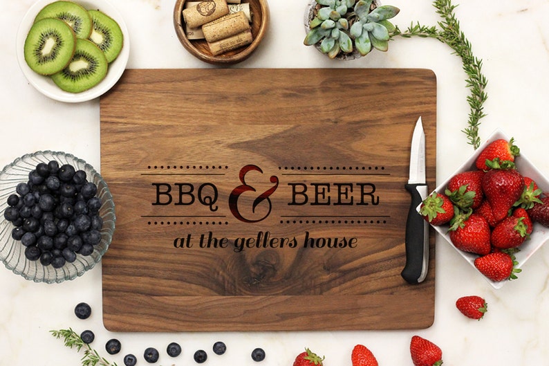 Engraved Cutting Board Personalized Cutting Board Custom Cutting Board BBQ Beer Father/'s Day Dad Husband Walnut Wood --21132-CUTB-002