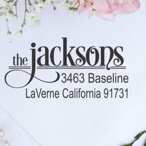 Customizable Script Font Return Address Stamp Custom Return Address Stamp | Personalized Self Inking Rectangle ...