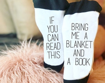 If You Can Read This socks, Funny Socks, book lover socks, gift for book lover, Novelty Socks, Stocking Stuffer, gift for her, gift for him