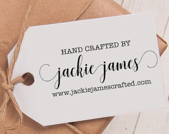 Personalized Hand Crafted Stamp, Hand Crafted By Stamp, Custom Stamp, DIY Stamp, Cute Personalized Custom Stamp for back of handmade cards