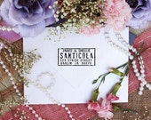 Self Inking Rustic stamp return address with a used stamp look Vintage font 2649