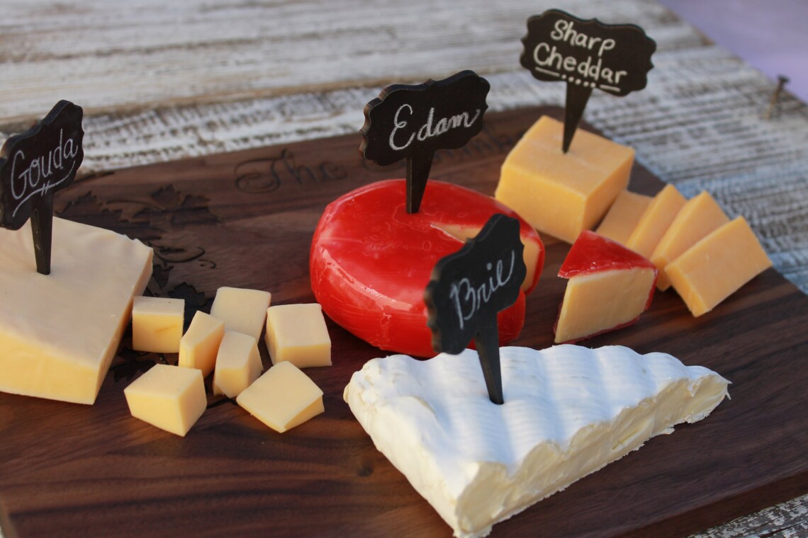 Set of 6 Chalkboard Cheese Markers for Wine and Cheese Etsy