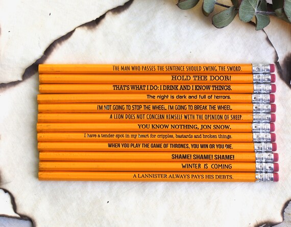 Game Of Thrones Pencil Fun Office Supplies Gift Game Of Etsy