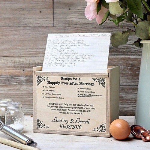 Personalized Recipe Box Bridal Shower Gift Wedding Present Etsy