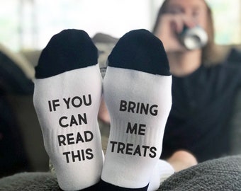 If You Can Read This, Funny Socks, Socks, Personalized Socks, Custom Socks, Novelty Socks, Novelty Gift, Cool Socks --62328-SOX1-603