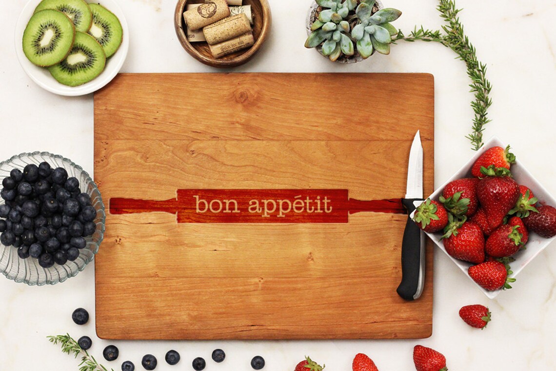 Bon Appetit Cutting Board Personalized Cutting Board Etsy