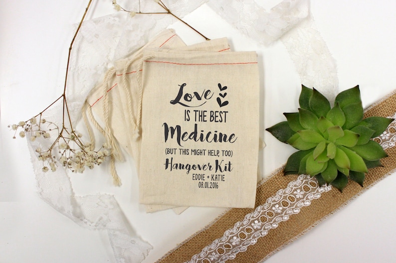 Wedding shower bags Bachelor Party Favors Party Favor Bags Hangover Kit Wedding Favor Bags Custom printed bags 4 x 6 --64554-MB04-610