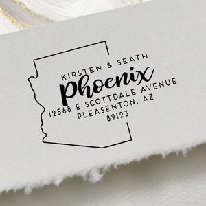 Arizona Return Address Stamp, Personalized Custom shape of state of Arizona Self inking Address Stamp, Self Inking Stamper housewarming gift