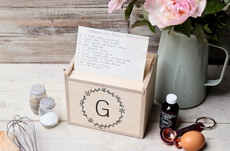Custom Recipe Box Recipe Box Cards Engraved Recipe Box Etsy